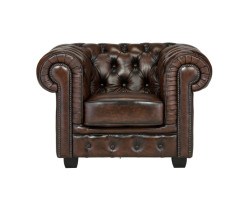 Velká sedací souprava Chesterfield hnědá