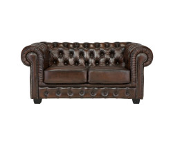 Velká sedací souprava Chesterfield hnědá