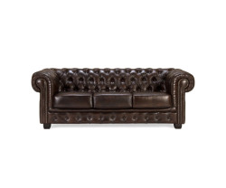 Velká sedací souprava Chesterfield hnědá