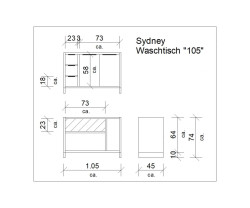 Koupelnový nábytek Sydney divoký dub I