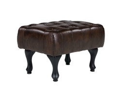 Židle Chesterfield Pittsfield z pravé kůže hnědá
