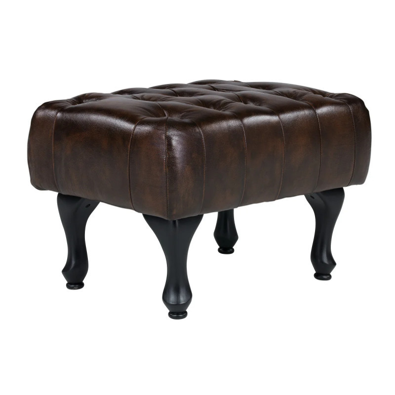 Židle Chesterfield Pittsfield z pravé kůže hnědá