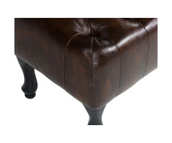 Židle Chesterfield Pittsfield z pravé kůže hnědá