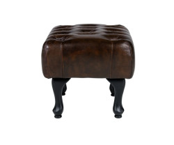 Židle Chesterfield Pittsfield z pravé kůže hnědá