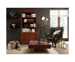Židle Chesterfield Pittsfield z pravé kůže hnědá