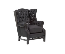 Křeslo s ušákem Chesterfield Kingsfield černé