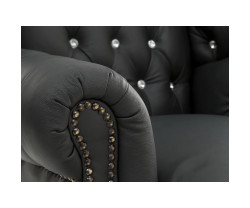 Křeslo s ušákem Chesterfield Kingsfield černé