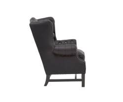 Křeslo s ušákem Chesterfield Kingsfield černé