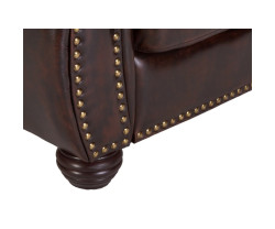 Křeslo Chesterfield Hereford, pravá kůže, hnědá