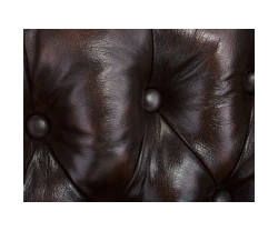 Křeslo s ušákem Chesterfield Pittsfield z pravé kůže hnědé barvy
