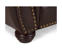 Třímístná pohovka Chesterfield Hereford z pravé hnědé kůže