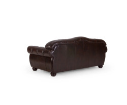 Třímístná pohovka Chesterfield Hereford z pravé hnědé kůže