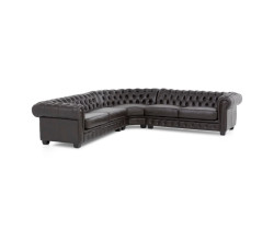 Rohová pohovka Chesterfield III hnědá
