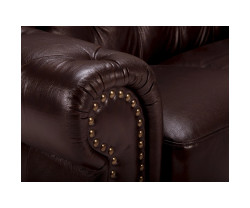 Dvoumístná pohovka Chesterfield Hereford z pravé hnědé kůže