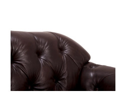 Dvoumístná pohovka Chesterfield Hereford z pravé hnědé kůže