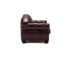 Dvoumístná pohovka Chesterfield Hereford z pravé hnědé kůže