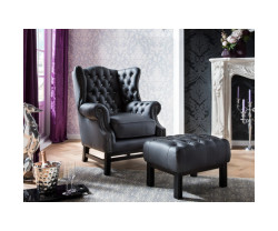 Taburetka Chesterfield Kingsfield černá