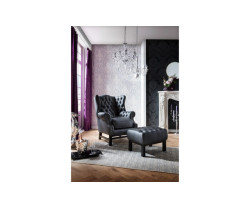 Taburetka Chesterfield Kingsfield černá