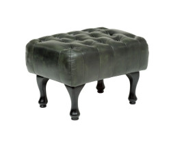 Stolička Chesterfield Pittsfield z pravé kůže zelená