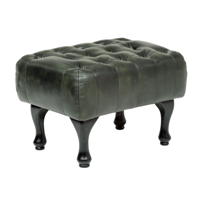 Stolička Chesterfield Pittsfield z pravé kůže zelená