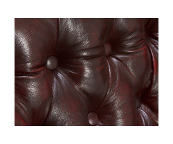 Křeslo s ušákem Chesterfield Pittsfield z pravé kůže, červené