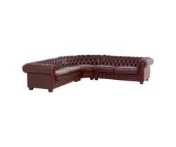 Rohová pohovka Chesterfield III červená
