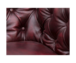 Rohová pohovka Chesterfield III červená