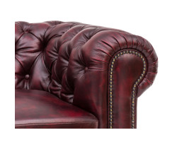 Rohová pohovka Chesterfield III červená
