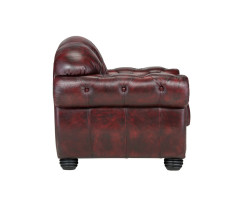 Křeslo Chesterfield Hereford, pravá kůže, červená