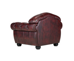 Křeslo Chesterfield Hereford, pravá kůže, červená