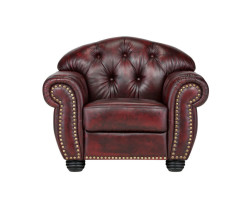 Křeslo Chesterfield Hereford, pravá kůže, červená