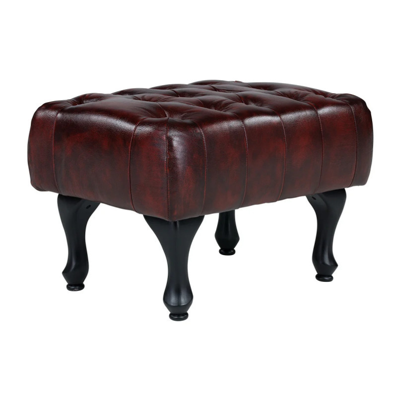 Stolička Chesterfield Pittsfield z pravé kůže, červená