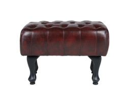 Stolička Chesterfield Pittsfield z pravé kůže, červená