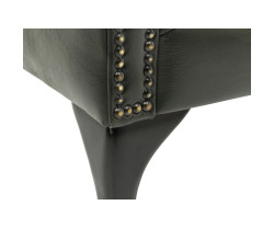 Křeslo s ušákem Chesterfield Pittsfield z pravé kůže zelené