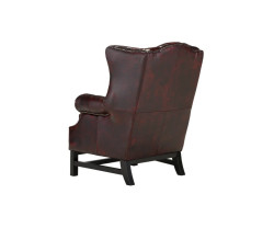 Křeslo s ušákem Chesterfield Kingsfield pravá kůže červená
