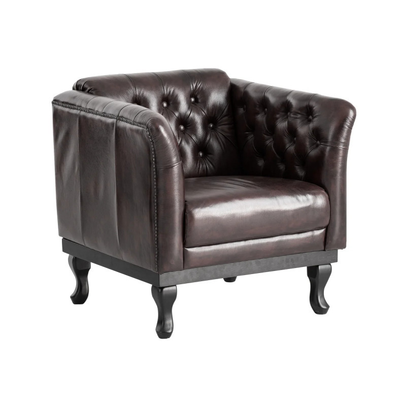 Hnědé křeslo Chesterfield Dover