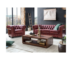 Sada 1+2+3 Chesterfield antická červená