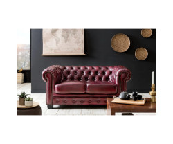 Sada 1+2+3 Chesterfield antická červená