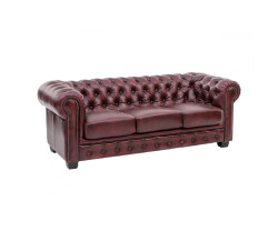 Sada 1+2+3 Chesterfield antická červená