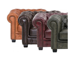 Sada 1+2+3 Chesterfield antická červená