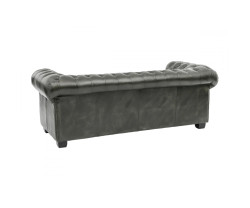 Třímístná pohovka Chesterfield z pravé kůže, zelená