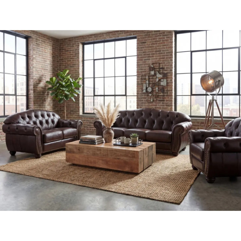 Garnitur1+2+3 Chesterfield Hereford antik braun
