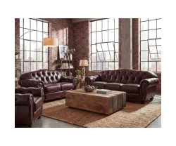 Garnitur1+2+3 Chesterfield Hereford antik rot