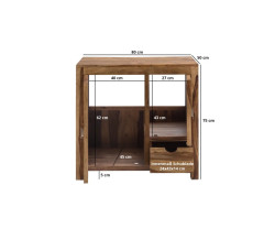 Skříňka pod umyvadlo Laros 80cm akácie