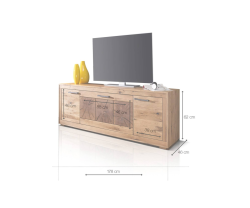 Masivní TV stolek 178 cm Vancouver III divoký dub