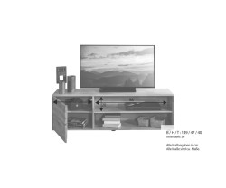 TV stolek z masivu 149 cm Carlo II jádrový buk